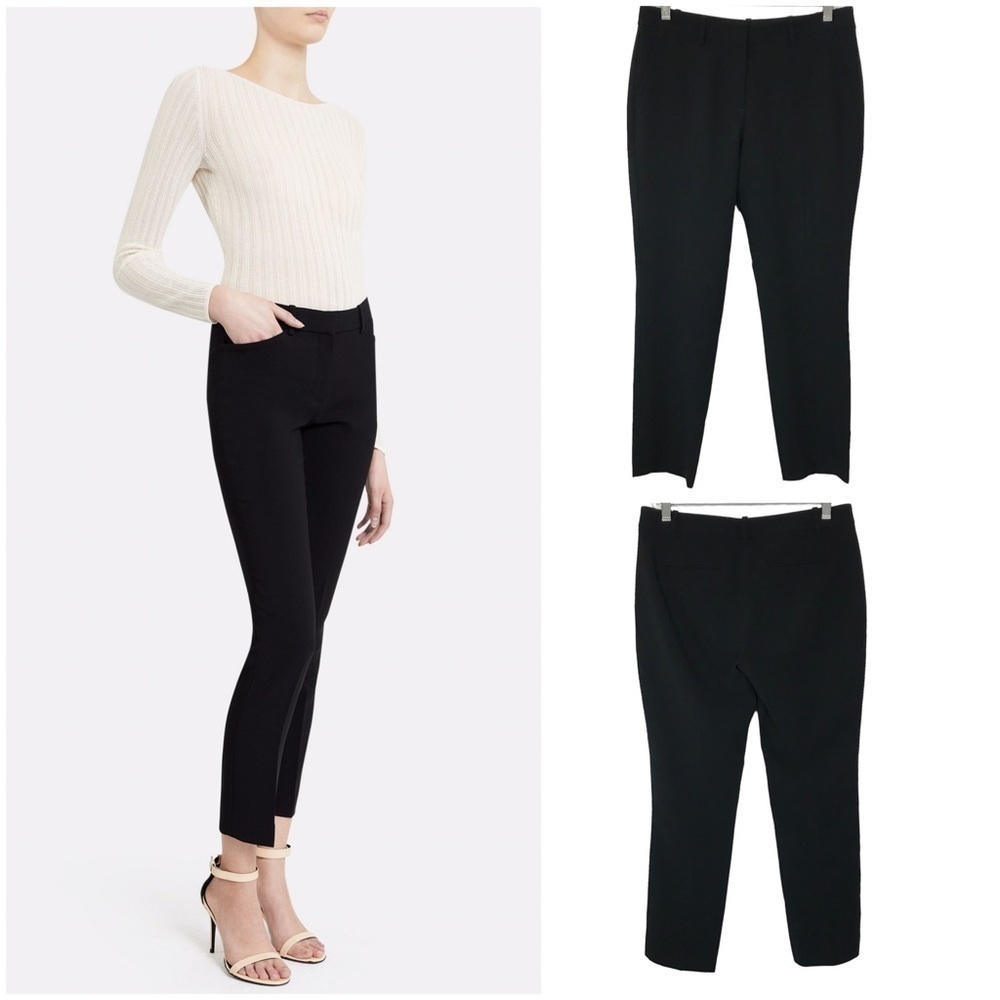 Theory Izelle P Modern Crepe Ankle Pant Black Slacks Size 6